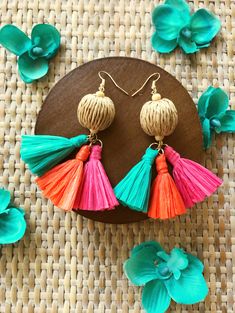 Cheap Tassel Beaded Earrings For Beach, Cheap Tassel Earrings For Beach In Spring, Cheap Trendy Summer Tassel Earrings, Cheap Summer Tassel Earrings, Summer Tassel Drop Earrings, Cheap Statement Tassel Earrings With Colorful Beads, Affordable Multicolor Statement Tassel Earrings, Cheap Multicolor Statement Tassel Earrings, Multicolor Tassel Earrings