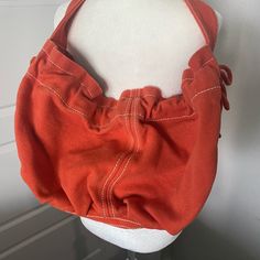 Never Used Orange Gap Hobo Bag Casual Red Hobo Bag, Casual Orange Satchel Bag, Everyday Orange Bags With Pockets, Orange Double Handle Shoulder Bag For Errands, Casual Orange Bag With Handles, Casual Orange Bags With Pockets, Casual Orange Shoulder Bag With Handles, Casual Orange Shoulder Bag For Shopping, Orange Bags With Pockets For Daily Use