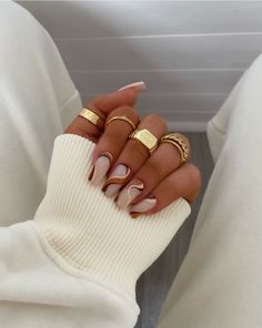 Brown Acrylic Nails, Nails Aesthetic, Brown Nails, Square Acrylic Nails, Best Acrylic Nails