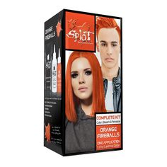 Original Complete Kit with Bleach and Semi-Permanent Hair Color – Orange Fireballs Midnight Hair, Orange Hair Color, Splat Hair Color, Hair Dye Shades, Dyed Hair Care, Dyed Hair Ombre, Hair Color Orange, Color Streaks, Temporary Hair Dye