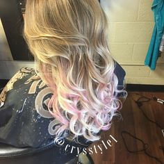 Subtle Light Pink Highlights In Blonde Hair, Balayage With Pink, Blonde Balayage With Pink, Pink Highlights Hair, Brown Hair Streaks, Undercolor Hair, Highlights Blonde Balayage, Unicorn Hairstyle, Fall Highlights