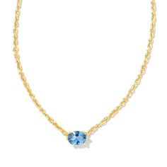 Gold chain necklace with a blue violet crystal pendant, pictured on a white background. Violet Crystal, Natural Diamond Engagement Ring, Silver Anklets, Childrens Jewelry, Blue Violet, Crystal Necklace Pendant, Custom Jewelry Design, Brass Material, Gold Pendant Necklace