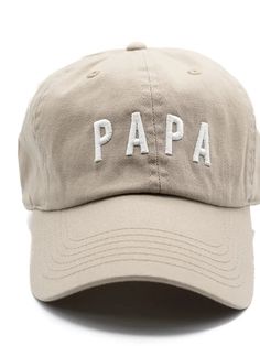 Rey to Z Our newly arrived PAPA hat - just for you! Features: * 100% cotton * Adjustable back closure * Letter patches are sewn on Letter Patches, Sewing, Hats