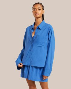 Savvy Cropped Button Up Shirt  |  Modern Citizen Cropped Button Up Shirt, Cropped Button Down, Easy Breezy, Summer Ready, Button Up Shirt, High Waisted Pants, Rain Jacket, Button Up Shirts, Button Down Shirt