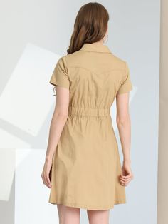 Shop Allegra K for summer safari dress cotton button down collar shirtdress you are looking for, get more women's dresses for yourelf. Order now! Free Returns! Denim Shirt Dress Women, Safari Dress, Safari Shirt, Short Sleeve Dress Shirt, Belted Shirt Dress, Pocket Light, Denim Shirt Dress, Pretty Dress, Dress Cotton