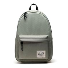 Brand: Herschel Size: 20l Or 17.50" H X 12.50" W X 6.50" D Material: 100% Recycled Post-Consumer Water Bottles Retail: $65.00 Color: Sea Spray Green/Black Details: Zippered Closures With Prusik Cord Pulls Carry Comfortably With Adjustable Padded Shoulder Straps Water Bottle Pocket Front Pocket New With Tags And Original Packaging *Stock Image Color Shows A Lighter Green Than It Is In Person* Cheap Green Satchel For School, Cheap Green Backpack, Classic Everyday Bags For Back To School, Classic Green Standard Backpack, Hershel Backpack, Herschel Classic Backpack, Eco Backpack, 30l Backpack, Herschel Backpack