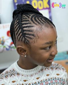 20 Kids Cornrows Hairstyle Ideas | NaturallyCurly.com Girls Cornrow Hairstyles For Kids, Conrows For Black Girls Kids, Cornrows For Kids Black Children Hair, Braided Cornrow Hairstyles For Kids, Children Weaving Hairstyles, Cornrows Ideas, Kidsbraids Hairstyles With Beads