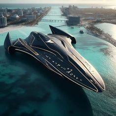 a futuristic boat floating on top of the ocean