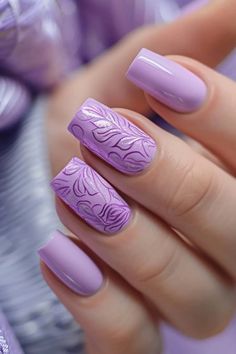 Add a touch of elegance with 33 light purple nail art designs! Discover chic and sophisticated styles perfect for any occasion. Acrylic Nails With Purple, Light Purple Nail Art, Chinese Nail Art, Celebration Nails, Vaca Nails, Chinese Nails, 33 Birthday, Purple Ideas, Birthday Nail Art