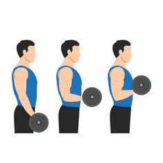 a man doing exercises with dumbbells for back and shoulder muscles, in three different positions