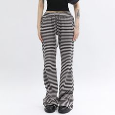 Dodobye Casual Straight Pants 90s 00s Vintage Women Drawstring Low Rise Striped Print Pants Lounge Long Trousers StreetwearSPECIFICATIONSBrand Name: DodobyeStyle: CasualAge: 18-24Origin: Mainland US(Origin)CN: GuangdongWaist Type: highDecoration: hollow outElasticity: Slight StrechFabric Type: blendedPattern Type: StripedPant Style: STRAIGHTMaterial: COTTONMaterial: POLYESTERFit Type: regularLength: full lengthSeason: Autumn/WinterPlace Of Origin: US(Origin) (mainland)Closure Type: Elastic Wa... Straight Sweatpants, Sweatpants Streetwear, Hip Hop Pants, Pants Vintage, Long Trousers, Streetwear Y2k, Vintage Women