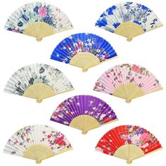 PRICES MAY VARY. Excellent Quality: Our beautiful fan is made of high quality satin fabric and bamboo ribs, which is elegant . Besides, the fan will not scratch your finger, safe to use. DELICATE DESIGN: Our fan is printed with vintage flower and hollow carved ribs add an sense of elegance, this fans well be a hit of your party. LIGHTWEIGHT&PORTABLE: Whether you are outdoor or indoor, it is convenient to carry the fan with you, giving you a cool using experience in this hot summer. EYE-CATCHING Performance Gift, Dancing Wedding, Wooden Fan, Chinese Fan, Folding Hand Fan, Wedding Party Decor, Wedding Fans, Folding Fan, Bamboo Frame