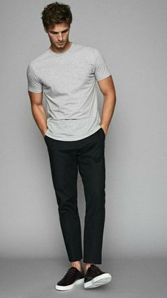 Gray Shirt Outfit, Smart Casual Men, Men Fashion Casual Outfits, Mens Casual Outfits, Stylish Men, Mens Fashion Casual, Urban Fashion, Shirt Outfit