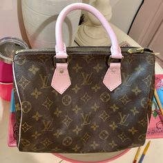 Like & Follow This Work In Progress Restoration And Custom Paint Of This Lv Speedy 25! Custom Louis Vuitton Bag, Custom Louis Vuitton, Lv Speedy 25, Lv Speedy, Louis Vuitton Speedy 25, Speedy 25, Bags Louis Vuitton, A Work In Progress, Custom Painted