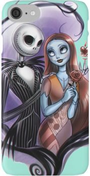 a couple dressed up as jack and sally from the nightmare before they were married in love