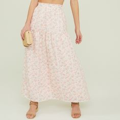 New Without Tags. Feminine In Floral, This Maxi Skirt Is Featured In A Fitted Elastic Waist And Flowy Floral Embroidery. This Skirt Embraces Bohemian Style With Its Flowy Silhouette And Delicate Floral Print. The Fitted Elastic Waistband Ensures A Comfortable And Flattering Fit, Making It A Perfect Addition To Your Wardrobe. 90% Polyester, 10% Cotton Exterior 100% Polyester Lining Color: Pink Multi Available In Sizes Xs And S. Long Floral Skirt, Pink Floral Skirt, Silk Maxi Skirt, Maxi Skirt Boho, Tiered Maxi Skirt, Flower Skirt, Green Maxi, Floral Maxi Skirt, White Halter Maxi Dress