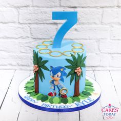 Sonic Girl Birthday Party, 7th Birthday Cake Boys, Sonic The Hedgehog Birthday Cake, Hedgehog Birthday Cake