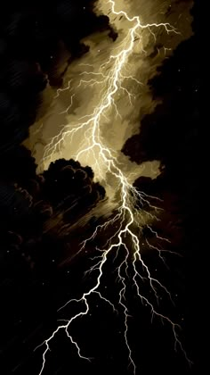 a lightning strike is shown in the sky