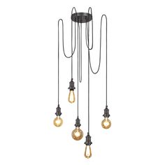 four light chandelier with five bulbs hanging from the ceiling and three lights on each side