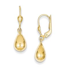 Teardrop Earrings in 14K Gold|Zales Anniversary Teardrop Earrings With Shiny Finish, Formal Drop Earrings With Shiny Finish, Yellow Gold Teardrop Earrings For Formal Occasions, Yellow Gold Teardrop Earrings Tarnish Resistant, Classic Teardrop Pendant Earrings For Formal Occasions, Elegant Tarnish Resistant Drop Earrings For Formal Occasions, Elegant Yellow Gold Drop With Polished Finish, Classic Formal Teardrop Drop Earrings, Gold Teardrop Dangle Earrings With Polished Finish