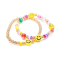 Smiley Gold Bracelet Set, Shop Sweet Lulu Gold Bracelet Set, Gold Bead Bracelets, Boy Accessories, Buy Buy, Buy Buy Baby, Gold Plated Bracelets, Scarf Jewelry, Mini Boden, Kids Jewelry