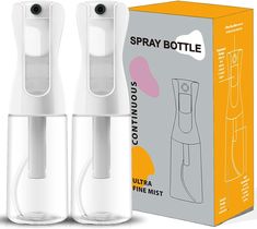 the two bottles are next to each other in front of a box with instructions on how to use them