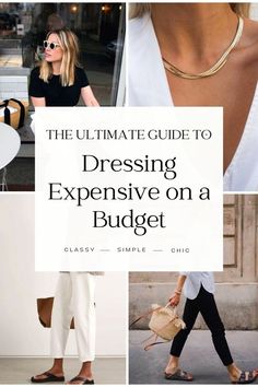 How to look expensive on a budget: 7 essential tips for looking put together and embracing quiet luxury style on a budget. Sofia Richie aesthetic, chic style, looks for less (photo cred: @STYLEMEMOS, @FIVEANDTWOJEWELRY, @NETAPORTER, @ANNE_DRESSINGIDEAL) Sofia Richie Aesthetic, Quiet Luxury Style, Looking Put Together, Look Expensive On A Budget, Casual Dresses For Summer, Chic Dressing, How To Look Expensive, Style On A Budget, Classic Style Outfits