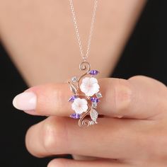 PRODUCT DETAILS 📍 The material is 925 Sterling Silver. 🔘 Choice of Color: Rose Gold , Silver 🔘 Stone: special Cubic Zirconia, Mother of pearl, Amethyst, Pink Stone 🔘 Workmanship: Gold style 💝 All of our products are sent with an elegant box and bag, carefully packed. 💯 If you want to leave a gift message with your products, please write to us via Etsy Message after your order. 💓 100% Original 925K Sterling Silver. 🙊 Hassle-free Returns and Money-back Guarantee 💕 Buy 2 Items & Get 60% Off    PROCESSING & SHIPPING 💠 Ready to Ship in 1-2 Business Days 💠 100% Safe and Fast Shipping 🚀  📦 Shipping Worldwide! 💯 Free Shipping On All Orders Over $100 Our products are 925 sterling silver and plated with white gold, yellow gold or rosegold gold depending on the product color. All of the Moon Couple, Pandora Flower, Magnolia Design, Amethyst Stones, Magnolia Flower, Summer Necklace, Old Jewelry, Love Rose, Flower Bracelet