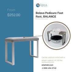 Elevate your pedicure experience with the Balance Pedicure Foot Rest from Belava! 🦶  With its free-standing design and 24" width, this foot rest accommodates almost any pedicure bowl, offering the perfect combination of comfort and convenience.  Crafted with sturdy steel legs and a powder-coated finish in light grey, the Balance Pedicure Foot Rest ensures stability and durability. Manicure Tables, Manicure Table, The Balance, Steel Legs, Free Standing, Powder Coated, Light Grey, Manicure