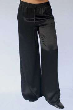 STARKx Fall 2023 Silky Wide Leg Pants Black Front Low Low, Low Iron, Best Seller, Abs Workout, Leg Pants, Black Pants, Wide Leg Pants, Cold Water, Elastic Waist