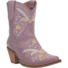 Ankle Cowgirl Boots, Embroidery Heels, Western Boots Women, Leather Floral, Leather Cowboy Boots, Lavender Purple