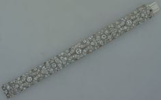 Platinum Bracelet, Art Deco Bracelet, Jewelry Accessories Ideas, Accessories Ideas, Timeless Art, European Cut Diamonds, Art Deco Diamond, Floral Tie, Diamond Bracelet