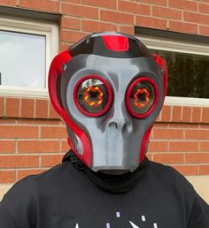 This primate mask is durable, and adjustable to fit all head sizes. LED lights can be installed with three eye shapes to choose from. Circles, Hearts, or X's are the three style of lights. Feel free to mix and match, and colors can be different for each eye. You can choose whether or not to have the custom domes on the eyes as well.  Custom colors Color options are flat, shiny, metallic or sparkly colors Metallic options available in silver and bronze Paintable and Customizable Glow in the dark orange, yellow, and pink available for single color prints only Rainbow or shiny rainbow counts as a single color choice Mask is scalable to fit any head size Adjustable elastic straps with a backplate Black mesh can be added to hide your eyes if you would like 3D printed in eco-friendly and durable Full Face Masks And Prosthetics For Cosplay Events, Futuristic Full Face Mask For Cosplay Events, Futuristic Full Face Mask For Cosplay, Futuristic Full Face Mask For Halloween, Full Face Rave Masks And Prosthetics For Costumes, Futuristic Full Face Mask For Costume Party, Cyberpunk Full Face Mask For Costume Party, Futuristic Mask, Glowing Eyes