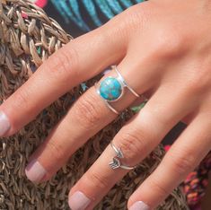 Turquoise Ring * Sterling Silver 925* Statement * Gemstone * Copper Turquoise * Organic * Ocean * Blue * Natural* Handmade* Thin Band BJR002 Aqua Chalcedony, Copper Turquoise, Blue Chalcedony, Garnet Rings, Natural Turquoise, Types Of Rings, Ring Sterling Silver, Metal Bands, Turquoise Sterling Silver