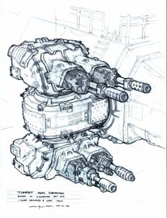 a drawing of a tank that is sitting on the ground