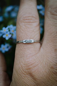 Forget Me Not Ring, Sterling Silver Stacking Ring, Sentimental Gifts for Her, Dainty Flower Ring - Etsy Delicate Hypoallergenic Sterling Silver Stackable Rings, Dainty Sterling Silver Midi Rings For Promise, Sterling Silver Stackable Flower Ring As Gift, Stackable Sterling Silver Flower Ring Gift, Dainty Stackable Flower Ring As Gift, Delicate Tiny Stackable Rings For Gifts, Dainty Stackable Promise Rings Stamped 925, Tiny Sterling Silver Stackable Promise Rings, Dainty Stackable 925 Silver Rings For Promise