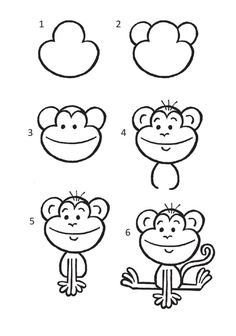 four monkeys with different facial expressions and numbers