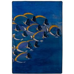 a painting of a group of fish swimming in the ocean