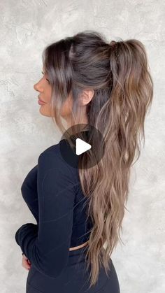 Chrissy Ellingson Rasmussen on Instagram: "Half up claw clip hair hack 😎💫 @briellebiermann wearing 22 inch @habithiddenextensions & @habithairx comfort wefts in caramel brownie & boston cream pie 🤩 habithairx.com" Tape In Extensions Ponytail, Hairdos With Clip In Extensions, Halo Hair Extensions Half Up, Half Up Hair With Clip In Extensions, Half Up Half Down With Claw Clip, Updo With Clip In Extensions, Half Up Half Down Hair With Clip, Messy Half Up Half Down Hair