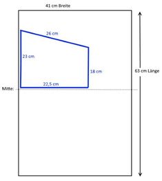 a drawing of a square with measurements for the area in front of it, and an area