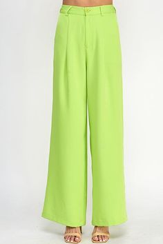 high waist wide leg pants - RK Collections Boutique Green Wide Leg Pants For Work, Trendy Green Ankle-length Wide Leg Pants, Chic Spring Wide Leg Pants, Chic Green Wide Leg Bottoms, High-waisted Wide Leg Pants, Chic Spring Wide Leg Pants With Loose Fit, Chic Green Wide-leg Bottoms, Spring Solid Wide Leg Full Length Pants, Chic High-waisted Wide Leg Pants For Spring