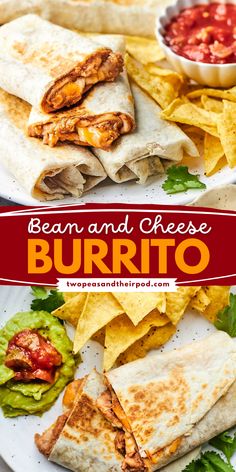 Add this Bean and Cheese Burrito to your simple weeknight dinner ideas! This burrito recipe is filled with creamy refried beans, salsa, and melty cheese! Pin this quick and easy recipe for dinner tonight! Chorizo And Bean Burritos, Burrito Dough Recipe, Bean Cheese Rice Burrito, Leftover Refried Beans Recipes, Burrito Sandwich, Creamy Refried Beans, Bean Burrito Recipe, Easy Burrito Recipe, Cheese Beans