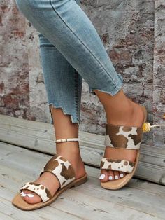 Women's  SandalsFlat Sandals Two Strap Slide Sandals Open Toe Multicolor Fashionable        Women Shoes, size features are:Bust: ,Length: ,Sleeve Length: Women Flat Sandals, Womens Sandals Flat, Sports Equipment, Flat Sandals, Slide Sandals, All Fashion, Open Toe, Womens Sandals, Length Sleeve