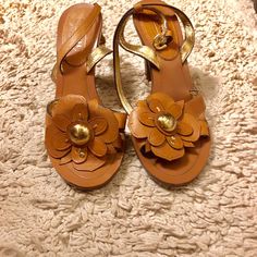 Brand New With Tags! Never Worn, Size 5.5. Gold Leather Slingback Sandals For Spring, Chic Coach Heels For Spring, Coach Sandals For Spring Formal Occasions, Elegant Coach Sandals For Spring, Coach High Heels For Spring, Coach Spring Heels With Round Toe, Coach High Heel Sandals For Spring, Coach Open Toe Heels For Spring, Coach Open Toe Sandals For Spring