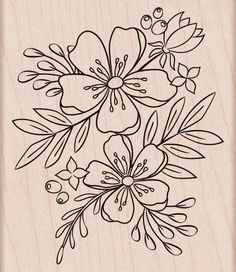 a rubber stamp with flowers on it