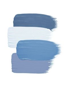 three different shades of blue and white paint