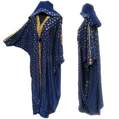 Blue Long Sleeve Agbada For Eid, Blue Long Khimar For Eid, Long Blue Khimar For Eid, Blue Agbada With Dabka Detail, Blue Dabka Maxi Length Abaya, Traditional Blue Abaya With Dabka, Blue Abaya For Eid, Traditional Blue Hijab For Eid, Long Blue Abaya For Eid