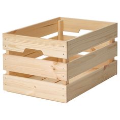 a wooden crate with two compartments on each side