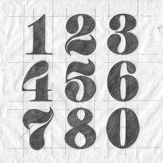 the numbers are drawn in pencil on paper