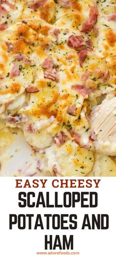 This delicious scalloped potatoes and ham recipe is the perfect side dish for holidays, family dinners, or any time you crave something comforting and hearty. Thinly sliced potatoes are layered with tender ham and a creamy cheese sauce, then baked until golden and bubbly. Homemade Scalloped Potatoes And Ham, Easy Scalloped Potatoes And Ham, Ham And Scalloped Potatoes, Scalloped Potatoes And Ham Recipe, Recipes Using Ham, Crockpot Ham And Potatoes, Baked Scalloped Potatoes, Easy Cheesy Scalloped Potatoes, Cheese Scalloped Potatoes